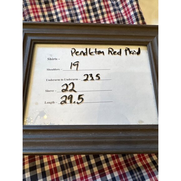 Pendleton Red Plaid Metro Shirt 100% Cotton Large Long Sleeve Button-Down Collar - Picture 6 of 6